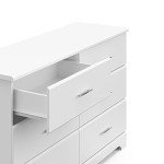 Storkcraft White Rectangular 6-Drawer Dresser
