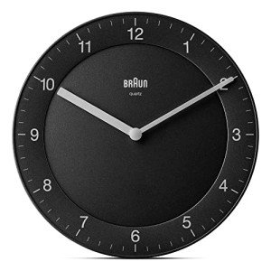 Braun Black Classic Wall Clock, 20cm Diameter