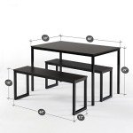 Zinus Espresso Dining Table Set with Two Benches