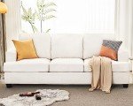 Beige Deep Seat Modern 3-Seater Sofa