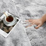 Deerhoo Plush Area Rug - Batik Design, Light Grey