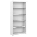 White Tall 5-Shelf Bookcase for Home or Office