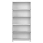 White Tall 5-Shelf Bookcase for Home or Office