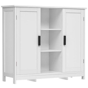 Iwell White Storage Cabinet with 2 Doors & Shelves