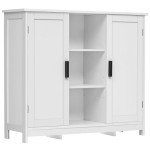 Iwell White Storage Cabinet with 2 Doors & Shelves