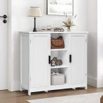 Iwell White Storage Cabinet with 2 Doors & Shelves
