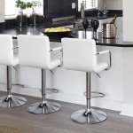 Modern Adjustable Bar Stools with Arms - Set of 2