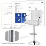 Modern Adjustable Bar Stools with Arms - Set of 2