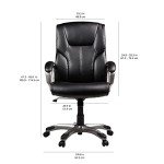 High-Back Executive Swivel Office Chair - Black