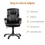 High-Back Executive Swivel Office Chair - Black