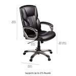 High-Back Executive Swivel Office Chair - Black