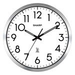 Modern 12" Silver Wall Clock - Easy to Read