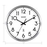 Modern 12" Silver Wall Clock - Easy to Read