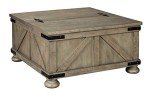 Aldwin Farmhouse Lift Top Coffee Table - Grayish Brown