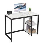 SINPAID 40-Inch Sturdy Computer Desk with Shelves
