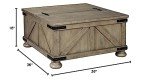 Aldwin Farmhouse Lift Top Coffee Table - Grayish Brown