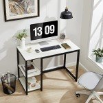 SINPAID 40-Inch Sturdy Computer Desk with Shelves