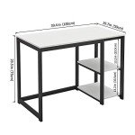 SINPAID 40-Inch Sturdy Computer Desk with Shelves