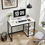 SINPAID 40-Inch Sturdy Computer Desk with Shelves