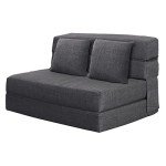 60" Memory Foam Foldable Sofa Bed - Dark Gray