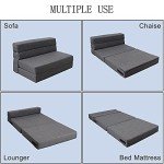 60" Memory Foam Foldable Sofa Bed - Dark Gray