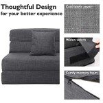 60" Memory Foam Foldable Sofa Bed - Dark Gray