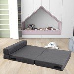 60" Memory Foam Foldable Sofa Bed - Dark Gray