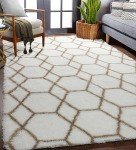 Boho Chic Fluffy Area Rug, 5x8, Neutral