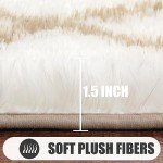 Boho Chic Fluffy Area Rug, 5x8, Neutral