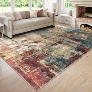Lahome Modern Abstract Washable Area Rug - 9x12