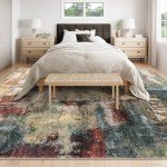Lahome Modern Abstract Washable Area Rug - 9x12