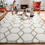 Boho Chic Fluffy Area Rug, 5x8, Neutral
