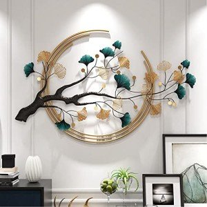 Large 3D Ginkgo Leaf Metal Wall Art Decor