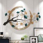 Large 3D Ginkgo Leaf Metal Wall Art Decor