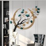 Large 3D Ginkgo Leaf Metal Wall Art Decor