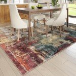Lahome Modern Abstract Washable Area Rug - 9x12