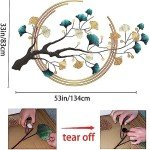 Large 3D Ginkgo Leaf Metal Wall Art Decor
