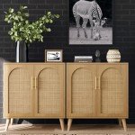 Rovaurx Rattan Storage Cabinet with Doors