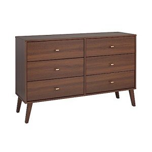 Milo Mid-Century Modern 6 Drawer Dresser