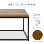 Modern Industrial Rectangular Wood Grain Coffee Table