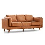 Valencia Full Leather Sofa - Ultimate Comfort, Cognac Tan