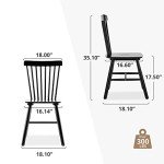 Windsor Dining Chair Set of 4 – Black
