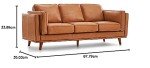 Valencia Full Leather Sofa - Ultimate Comfort, Cognac Tan