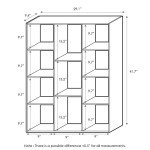 Furinno Luder 11-Cube Bookcase in White