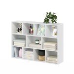 Furinno Luder 11-Cube Bookcase in White