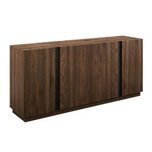Modern Dark Walnut 4-Door Minimalist Sideboard