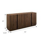 Modern Dark Walnut 4-Door Minimalist Sideboard