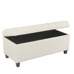 Tufted Ainsley Button Storage Ottoman Bench - Cream