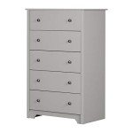Soft Gray 5-Drawer Chest by South Shore