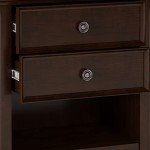 Amherst Solid Wood 24" Nightstand Table - Russet Brown